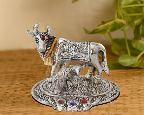 Cow Silver Antique decorative Item - Griha Pravesh Gift Item Idea