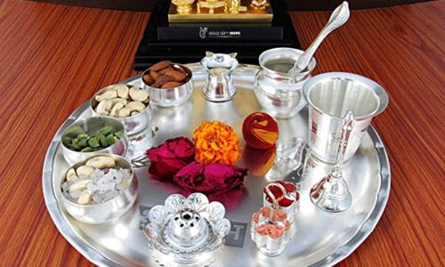 Silver Plated Pooja Thali - Griha Pravesh Gift Item