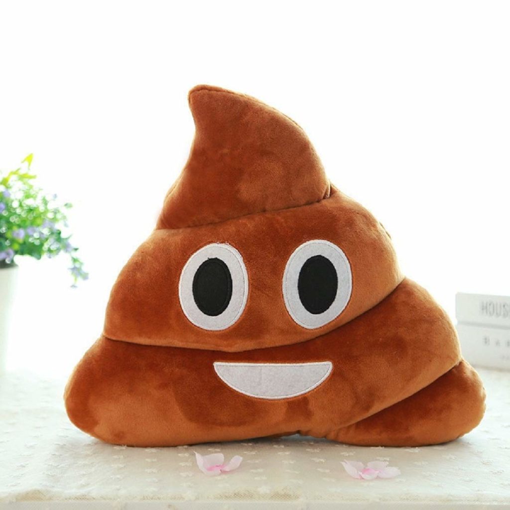 Smiley Emoji Dark Brown Poop Cushion Pillow Stuffed Plush