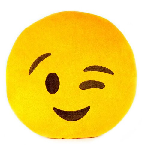 Tickles Whatsapp Sofa Smiley Emoticon Winking Cushion Plush