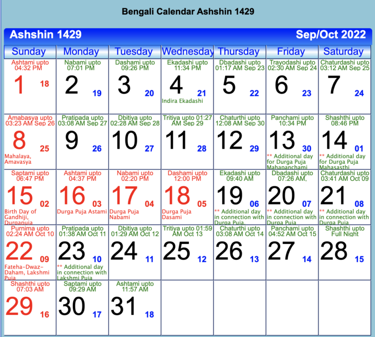 Bengali Calendar 2023 2023