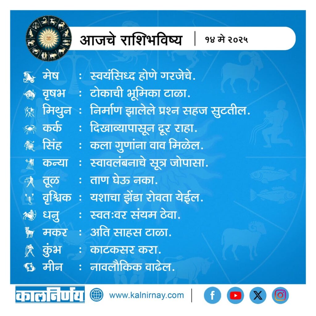 Rashibhavish 14th May 2025 - Marathi
